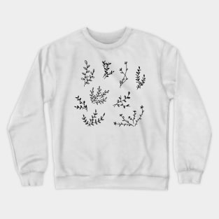 Flowers pattern black and white Crewneck Sweatshirt